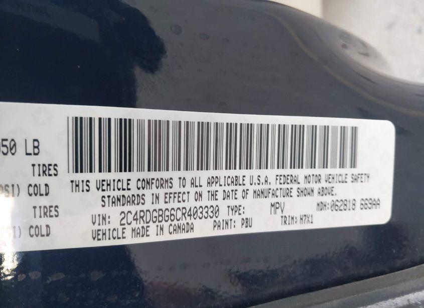 Photo 9 of 2012 Dodge Grand CARAVAN SE (VIN 2C4RDGBG6CR403330)