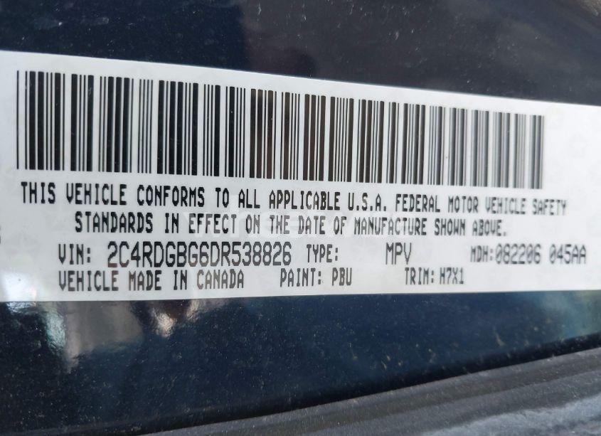 Photo 9 of 2013 Dodge Grand CARAVAN SE (VIN 2C4RDGBG6DR538826)