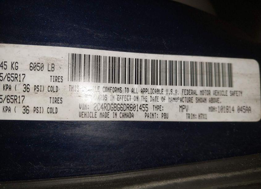 Photo 9 of 2013 Dodge Grand CARAVAN SE (VIN 2C4RDGBG6DR601455)