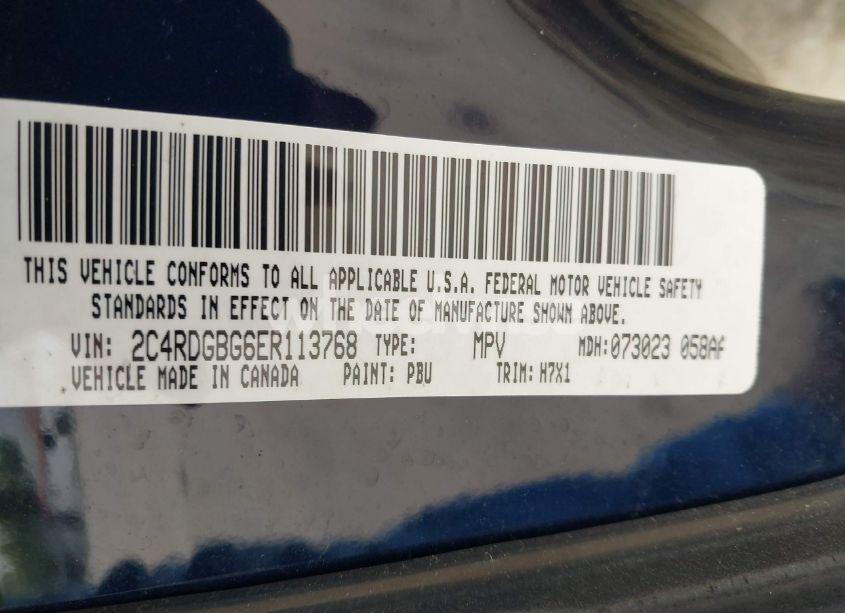 Photo 9 of 2014 Dodge Grand CARAVAN SE (VIN 2C4RDGBG6ER113768)