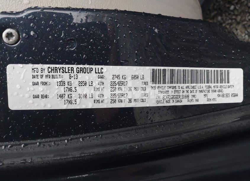 Photo 9 of 2014 Dodge Grand CARAVAN AMERICAN VALUE PKG (VIN 2C4RDGBG6ER131008)