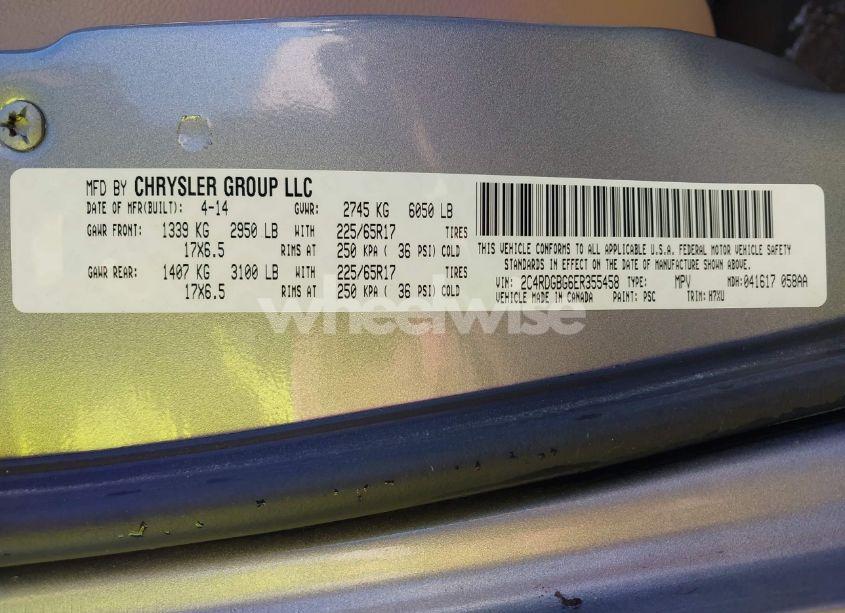 Photo 9 of 2014 Dodge Grand CARAVAN SE (VIN 2C4RDGBG6ER355458)