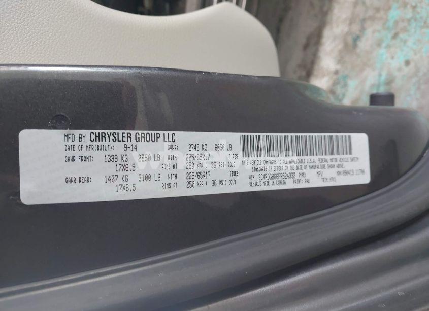 Photo 9 of 2015 Dodge Grand CARAVAN SE (VIN 2C4RDGBG6FR524332)