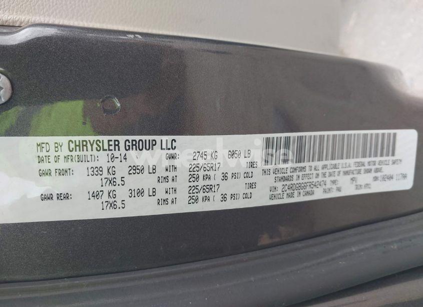 Photo 9 of 2015 Dodge Grand CARAVAN AMERICAN VALUE PKG (VIN 2C4RDGBG6FR542474)