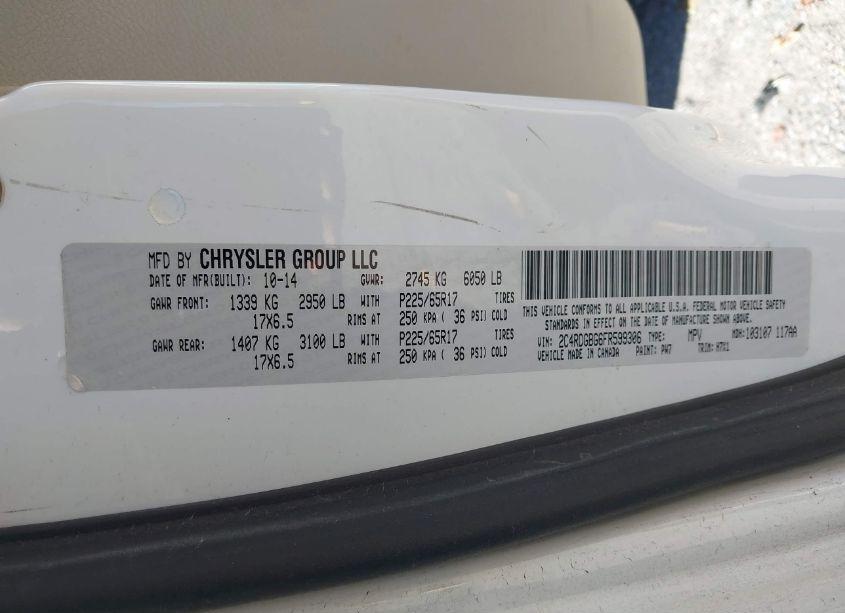 Photo 9 of 2015 Dodge Grand CARAVAN SE (VIN 2C4RDGBG6FR599306)