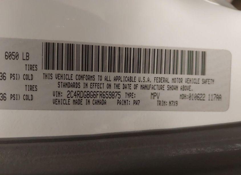 Photo 9 of 2015 Dodge Grand CARAVAN SE PLUS (VIN 2C4RDGBG6FR659875)