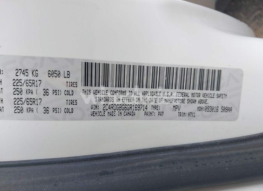 Photo 9 of 2016 Dodge Grand CARAVAN AMERICAN VALUE PKG (VIN 2C4RDGBG6GR169714)