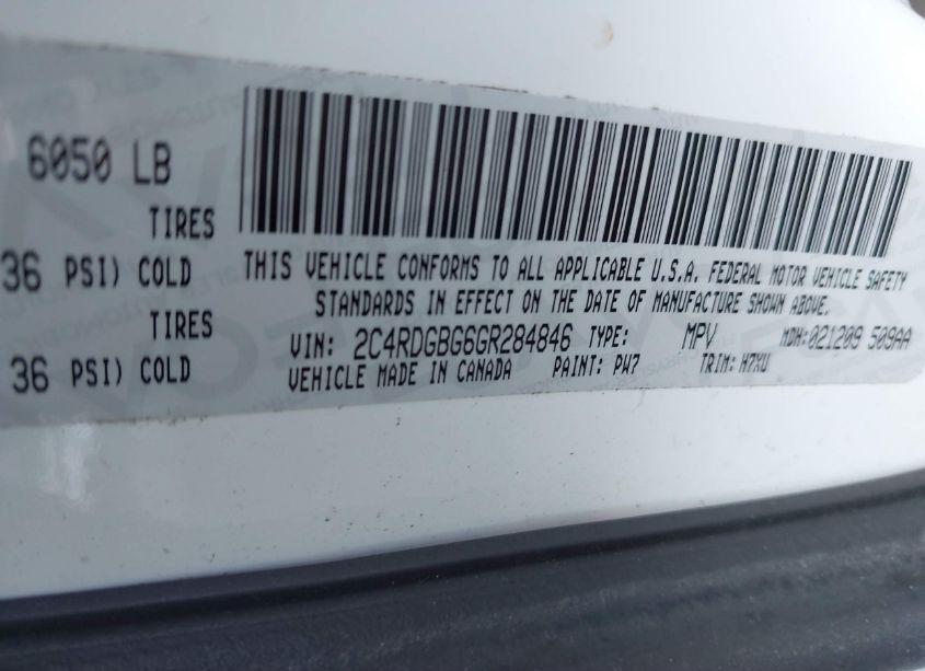 Photo 9 of 2016 Dodge Grand CARAVAN SE (VIN 2C4RDGBG6GR284846)