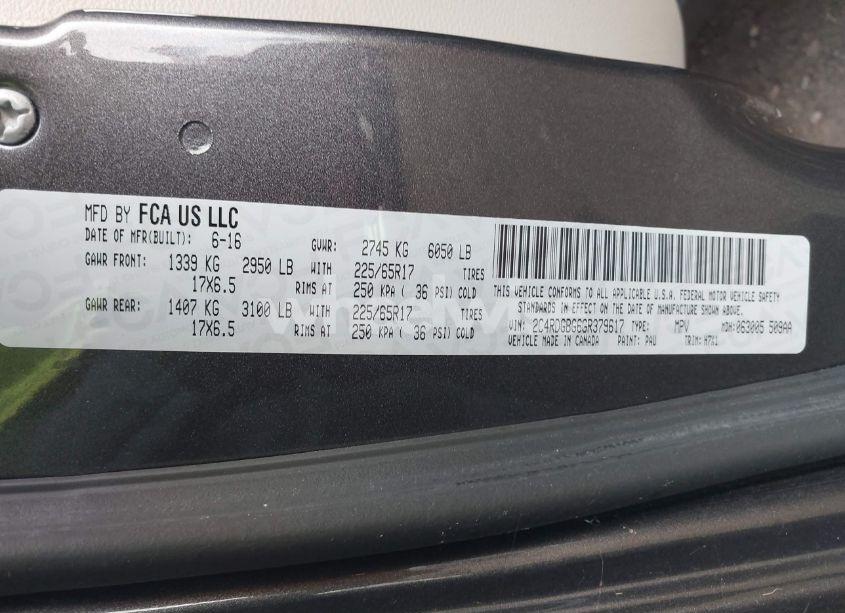 Photo 9 of 2016 Dodge Grand CARAVAN SE (VIN 2C4RDGBG6GR379617)