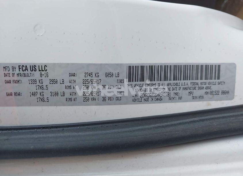 Photo 9 of 2017 Dodge Grand CARAVAN SE PLUS (VIN 2C4RDGBG6HR547791)