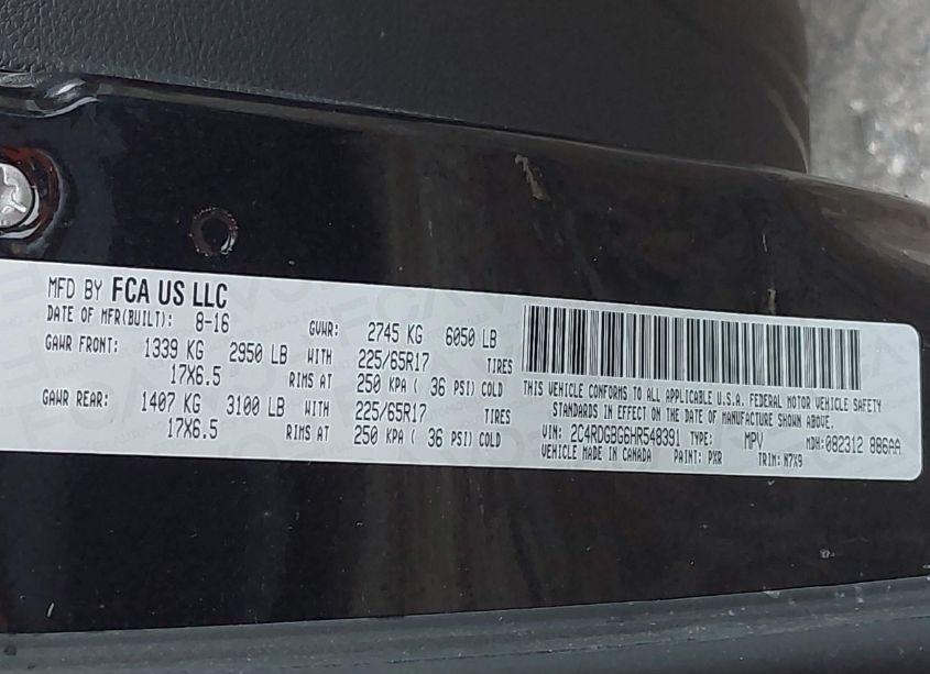 Photo 9 of 2017 Dodge Grand CARAVAN SE PLUS (VIN 2C4RDGBG6HR548391)