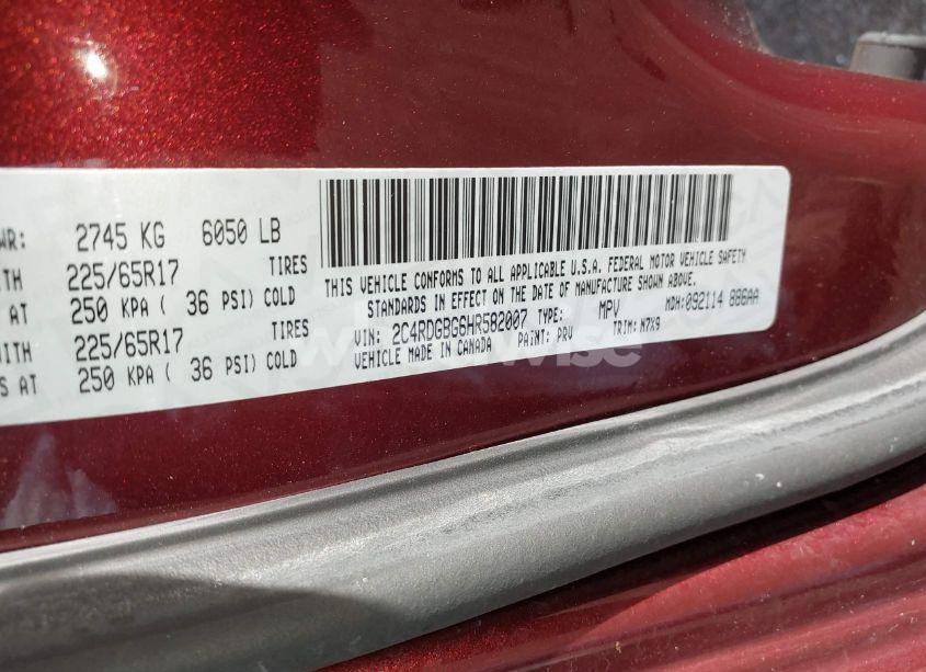 Photo 9 of 2017 Dodge Grand CARAVAN SE PLUS (VIN 2C4RDGBG6HR582007)