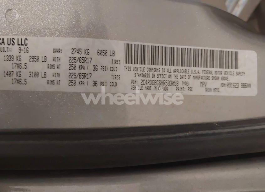 Photo 9 of 2017 Dodge Grand CARAVAN SE (VIN 2C4RDGBG6HR583058)