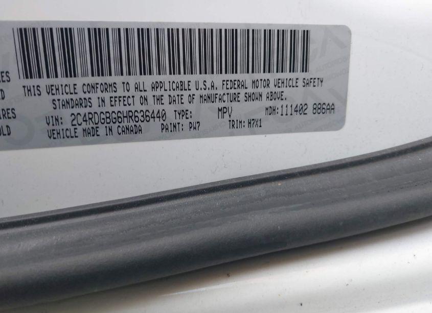 Photo 9 of 2017 Dodge Grand CARAVAN SE (VIN 2C4RDGBG6HR636440)