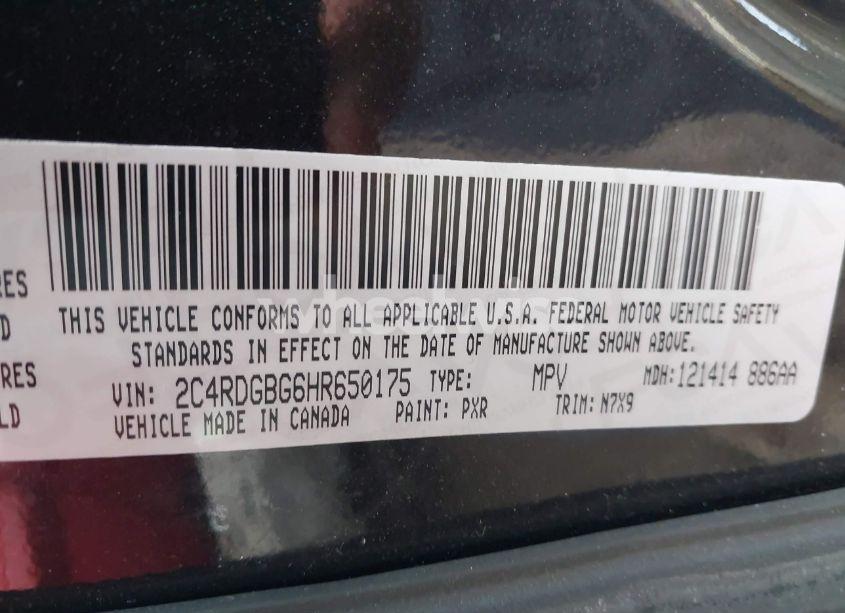 Photo 9 of 2017 Dodge Grand CARAVAN SE PLUS (VIN 2C4RDGBG6HR650175)