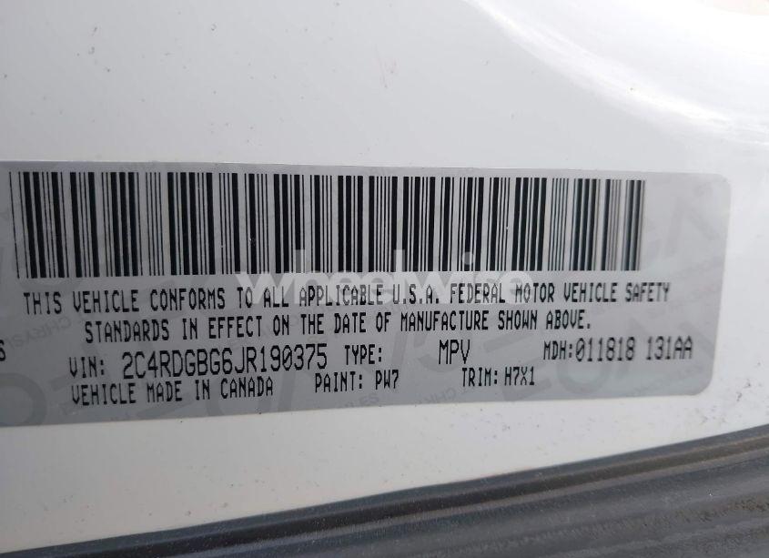 Photo 9 of 2018 Dodge Grand CARAVAN SE (VIN 2C4RDGBG6JR190375)