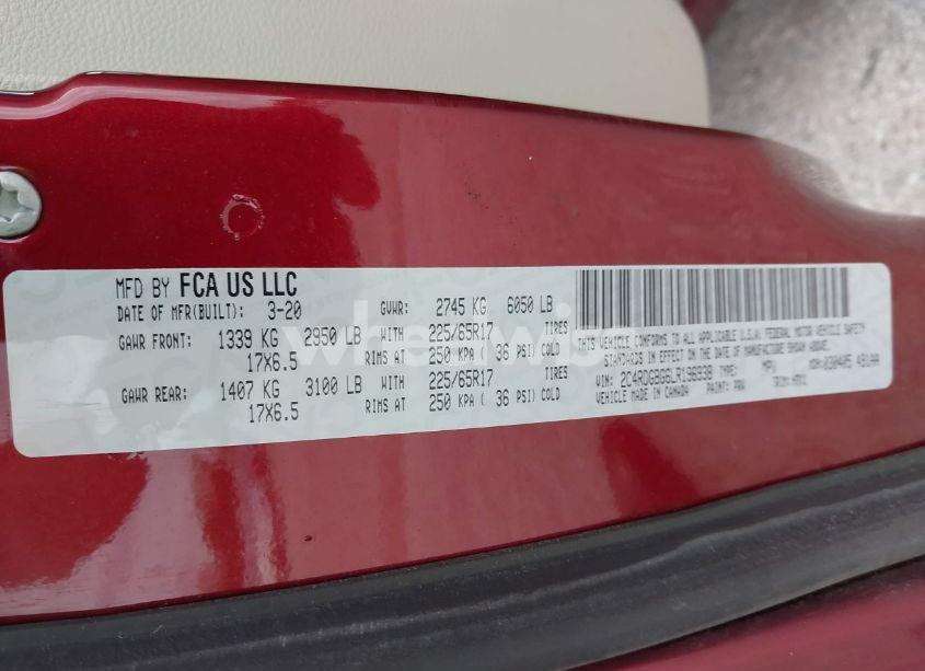 Photo 9 of 2020 Dodge Grand CARAVAN SE (VIN 2C4RDGBG6LR196938)