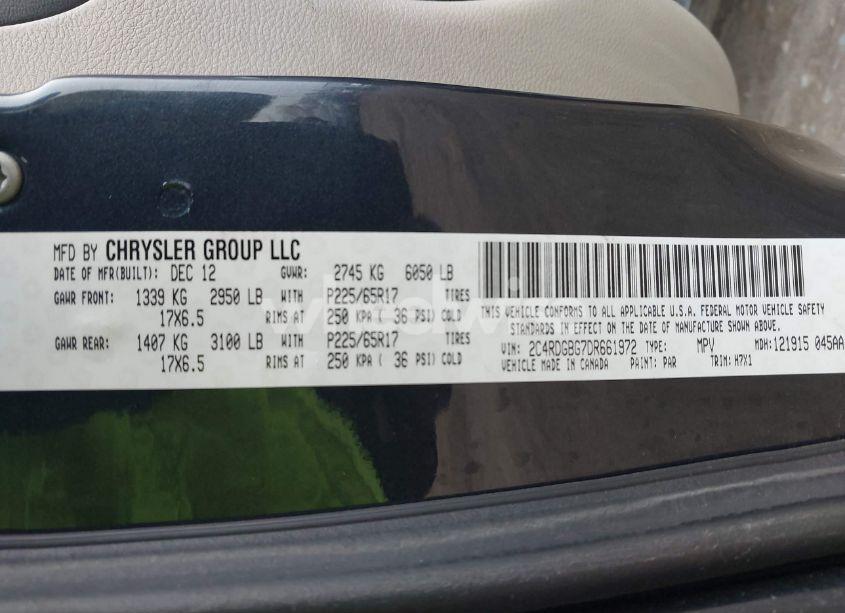 Photo 9 of 2013 Dodge Grand CARAVAN SE (VIN 2C4RDGBG7DR661972)