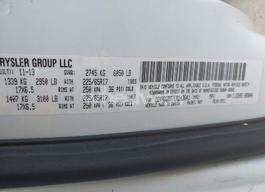 Photo 9 of 2014 Dodge Grand CARAVAN SE (VIN 2C4RDGBG7ER243641)