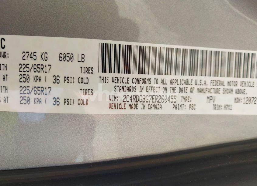 Photo 9 of 2014 Dodge Grand CARAVAN SE (VIN 2C4RDGBG7ER260455)