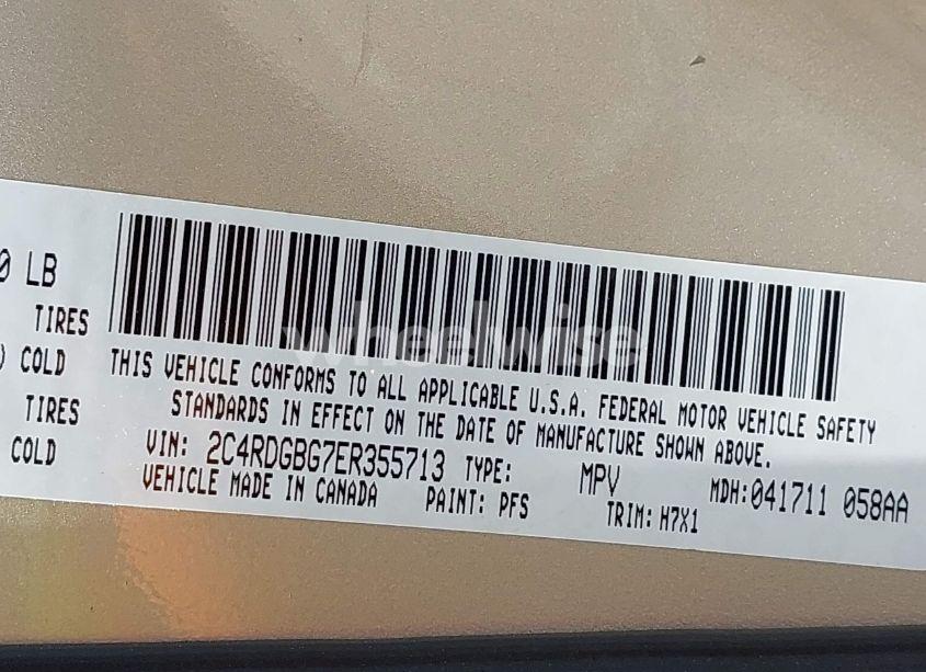 Photo 9 of 2014 Dodge Grand CARAVAN SE (VIN 2C4RDGBG7ER355713)