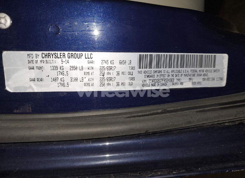 Photo 9 of 2015 Dodge Grand CARAVAN SE (VIN 2C4RDGBG7FR524369)