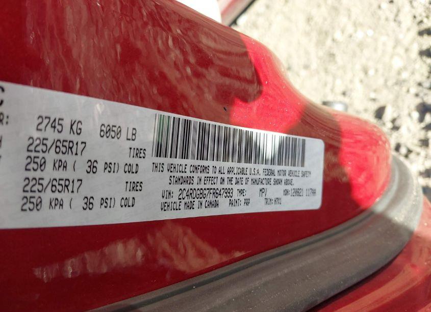 Photo 9 of 2015 Dodge Grand CARAVAN SE (VIN 2C4RDGBG7FR647993)