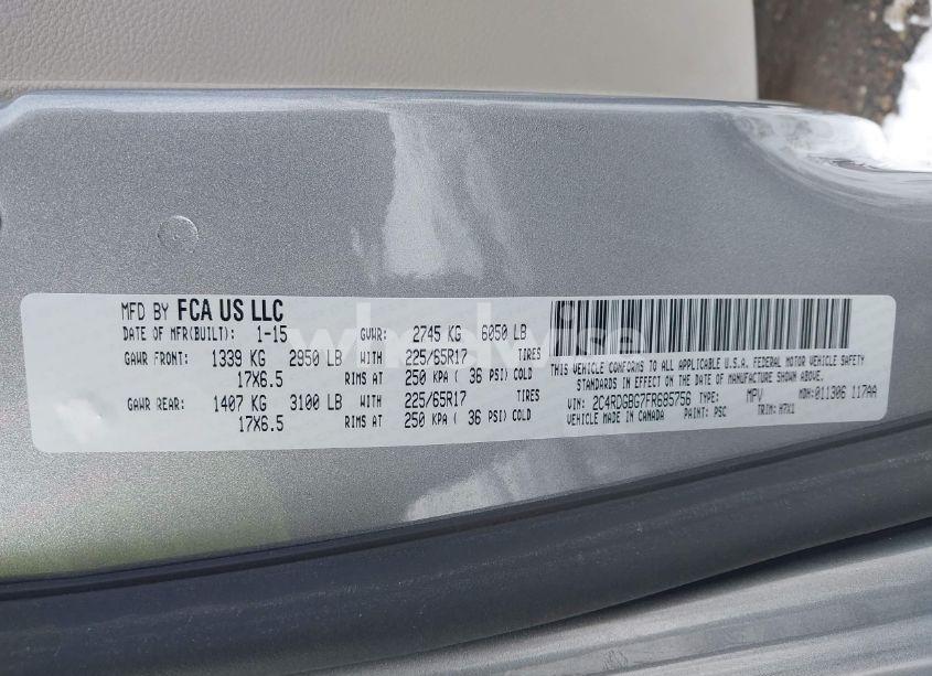 Photo 9 of 2015 Dodge Grand CARAVAN SE (VIN 2C4RDGBG7FR685756)