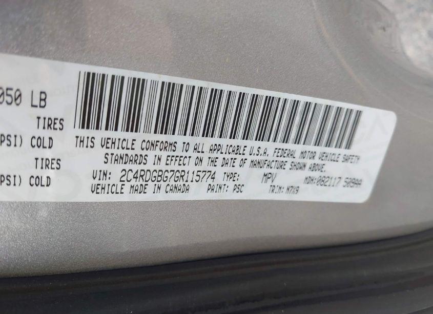 Photo 9 of 2016 Dodge Grand CARAVAN SE PLUS (VIN 2C4RDGBG7GR115774)