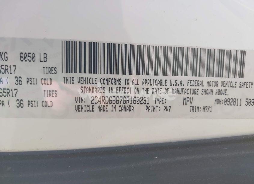 Photo 9 of 2016 Dodge Grand CARAVAN SE (VIN 2C4RDGBG7GR160231)