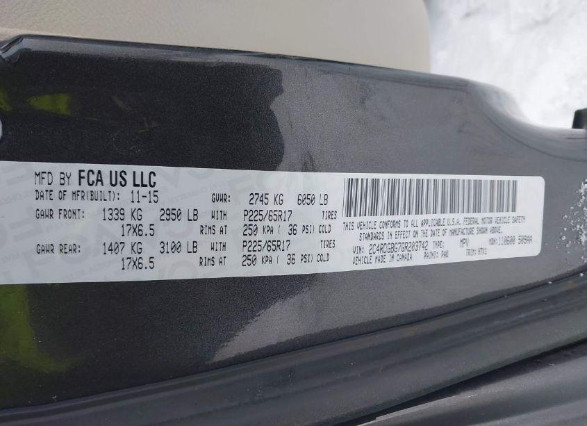 Photo 9 of 2016 Dodge Grand CARAVAN AMERICAN VALUE PKG (VIN 2C4RDGBG7GR203742)