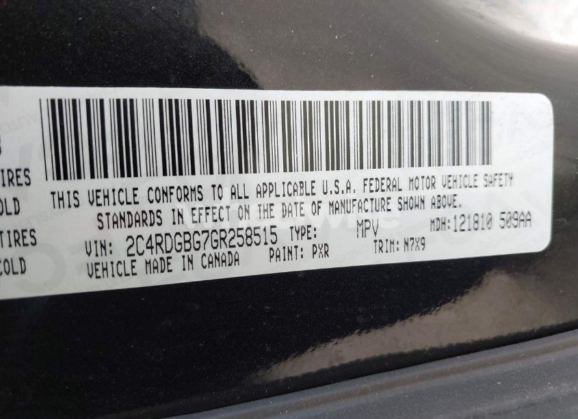 Photo 9 of 2016 Dodge Grand CARAVAN SE PLUS (VIN 2C4RDGBG7GR258515)