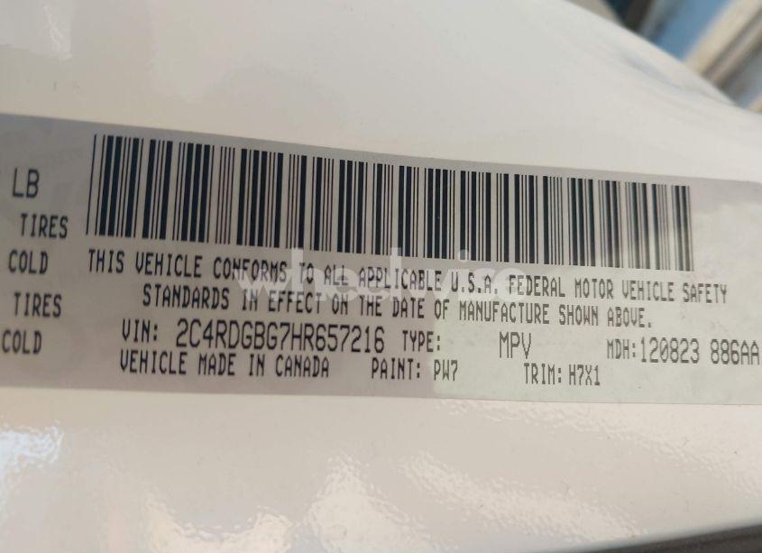 Photo 9 of 2017 Dodge Grand CARAVAN SE (VIN 2C4RDGBG7HR657216)