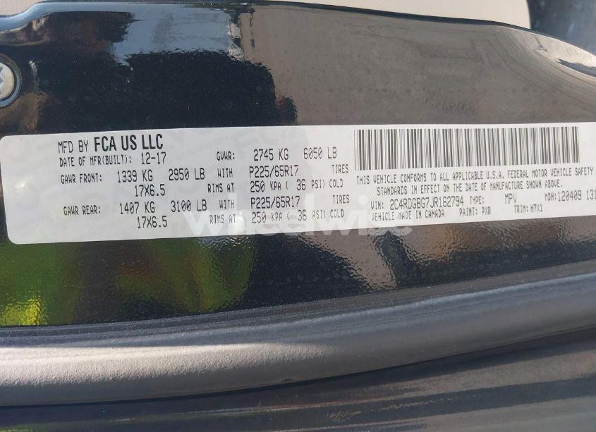 Photo 9 of 2018 Dodge Grand CARAVAN SE (VIN 2C4RDGBG7JR162794)