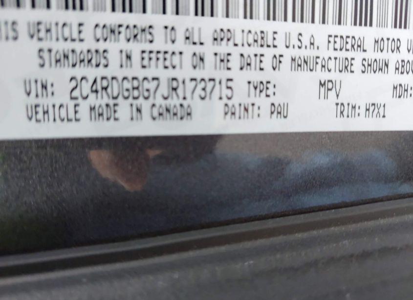 Photo 9 of 2018 Dodge Grand CARAVAN SE (VIN 2C4RDGBG7JR173715)