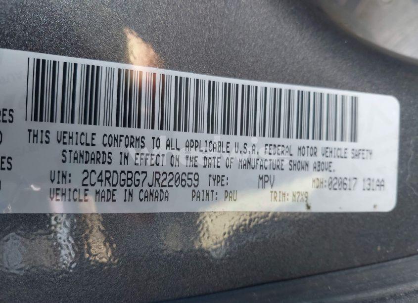 Photo 9 of 2018 Dodge Grand CARAVAN SE PLUS (VIN 2C4RDGBG7JR220659)