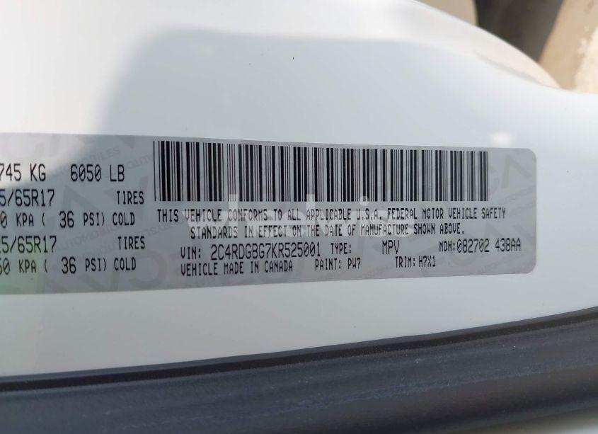 Photo 9 of 2019 Dodge Grand CARAVAN SE (VIN 2C4RDGBG7KR525001)