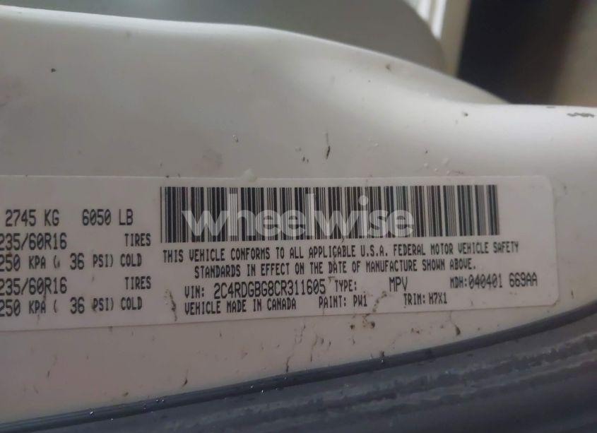 Photo 9 of 2012 Dodge Grand CARAVAN SE/AVP (VIN 2C4RDGBG8CR311605)