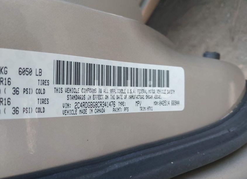 Photo 9 of 2012 Dodge Grand CARAVAN SE/AVP (VIN 2C4RDGBG8CR341476)