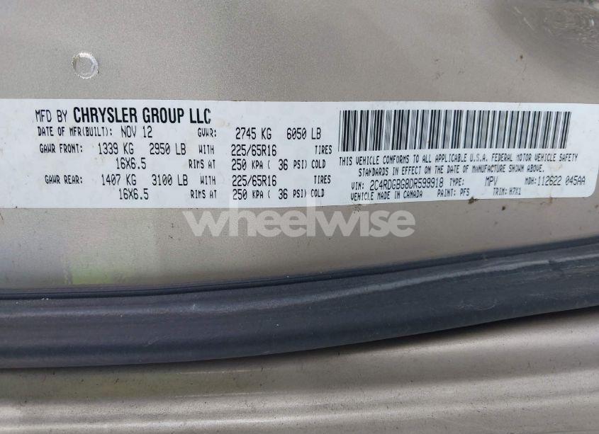 Photo 9 of 2013 Dodge Grand CARAVAN SE (VIN 2C4RDGBG8DR599918)