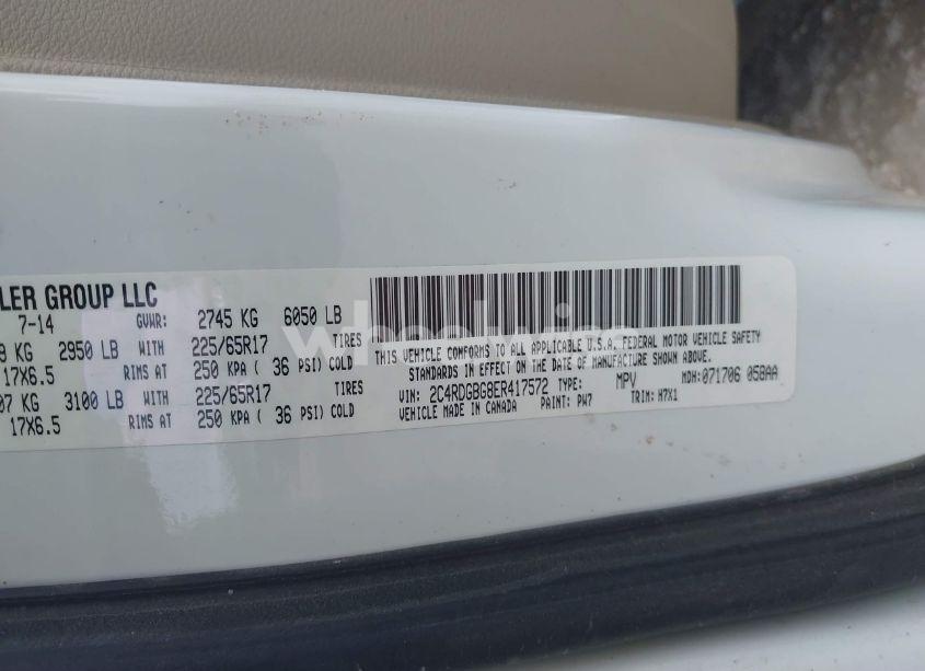 Photo 9 of 2014 Dodge Grand CARAVAN AMERICAN VALUE PKG (VIN 2C4RDGBG8ER417572)