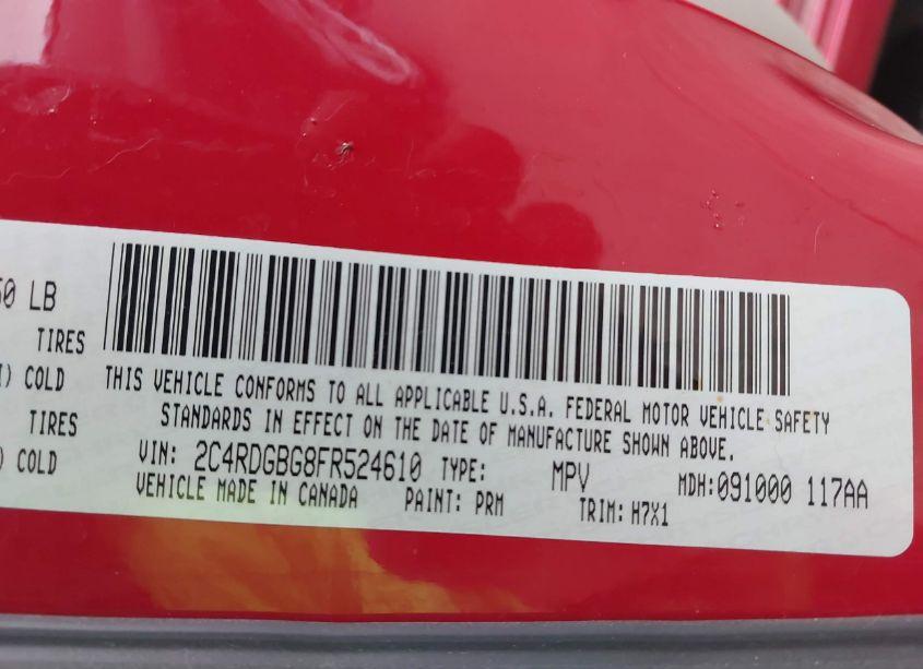 Photo 9 of 2015 Dodge Grand CARAVAN SE (VIN 2C4RDGBG8FR524610)