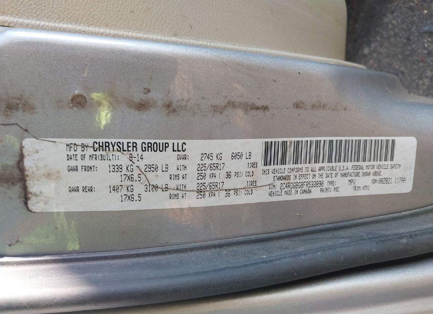 Photo 9 of 2015 Dodge Grand CARAVAN SE (VIN 2C4RDGBG8FR533890)