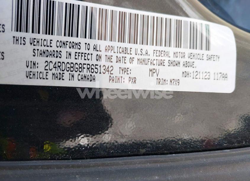 Photo 9 of 2015 Dodge Grand CARAVAN SE (VIN 2C4RDGBG8FR651342)