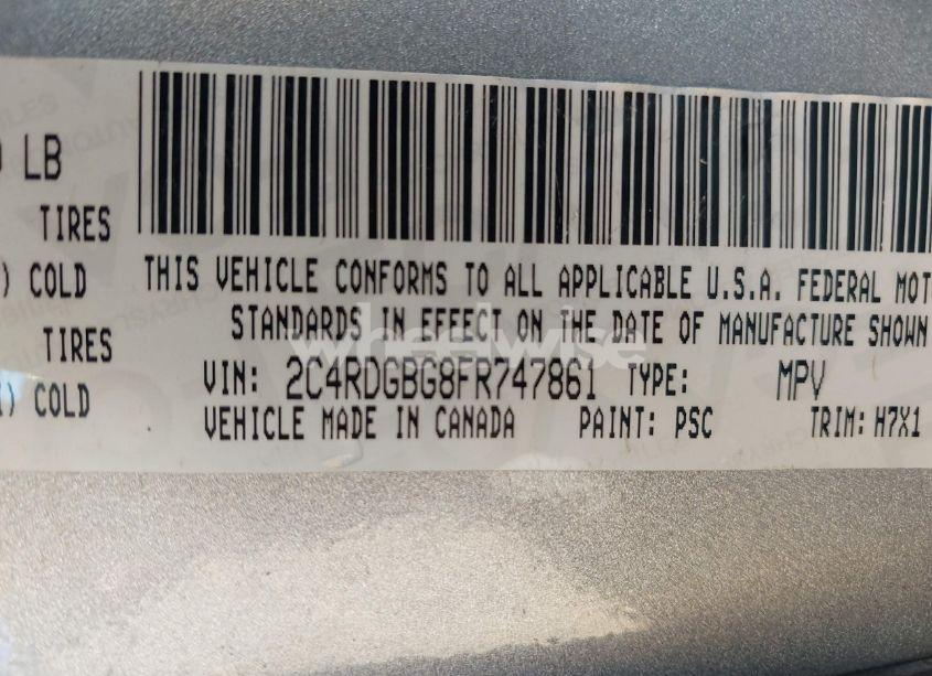 Photo 9 of 2015 Dodge Grand CARAVAN AMERICAN VALUE PKG (VIN 2C4RDGBG8FR747861)