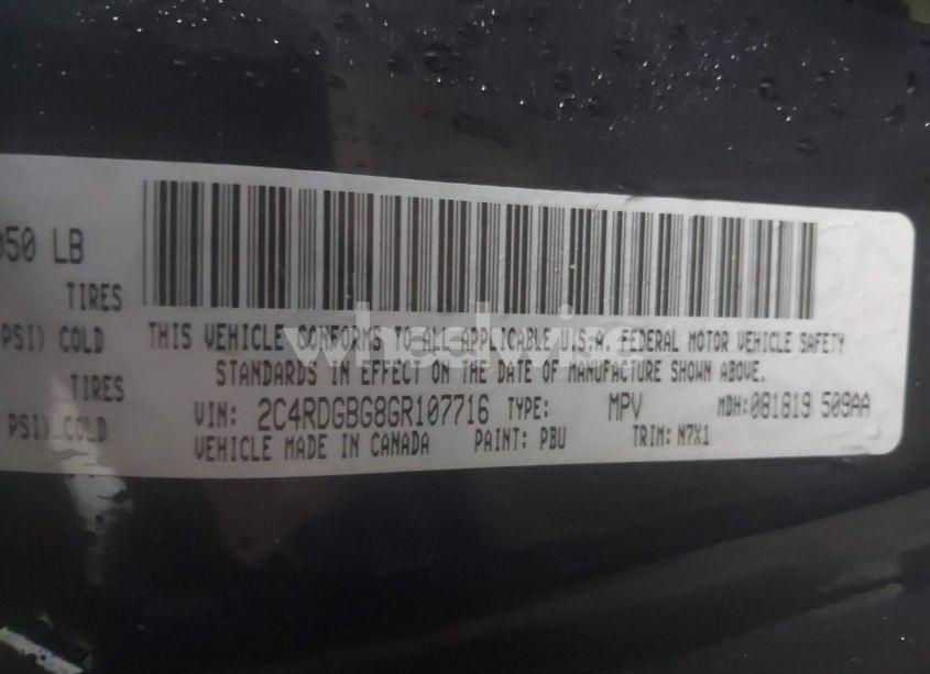 Photo 9 of 2016 Dodge Grand CARAVAN SE PLUS (VIN 2C4RDGBG8GR107716)