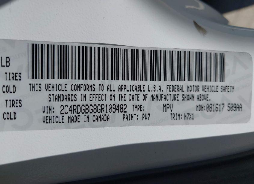 Photo 9 of 2016 Dodge Grand CARAVAN AMERICAN VALUE PKG (VIN 2C4RDGBG8GR109482)