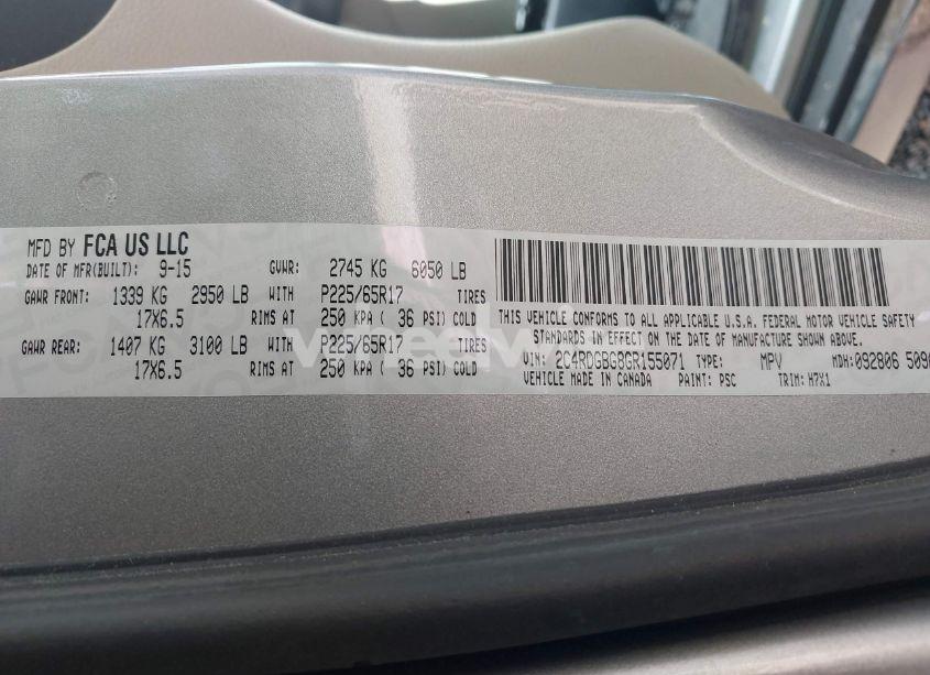 Photo 9 of 2016 Dodge Grand CARAVAN AMERICAN VALUE PKG (VIN 2C4RDGBG8GR155071)