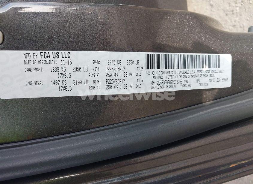 Photo 9 of 2016 Dodge Grand CARAVAN SE PLUS (VIN 2C4RDGBG8GR218752)