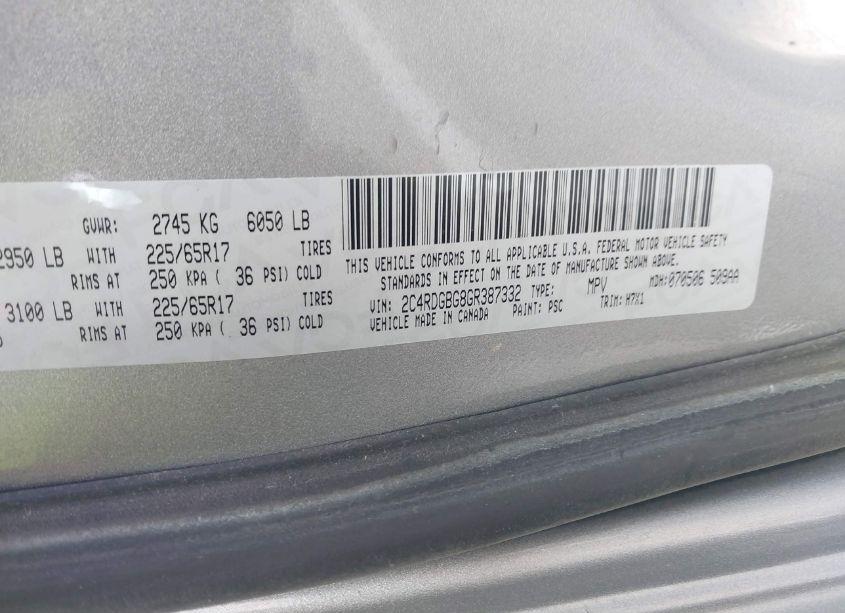 Photo 9 of 2016 Dodge Grand CARAVAN SE (VIN 2C4RDGBG8GR387332)